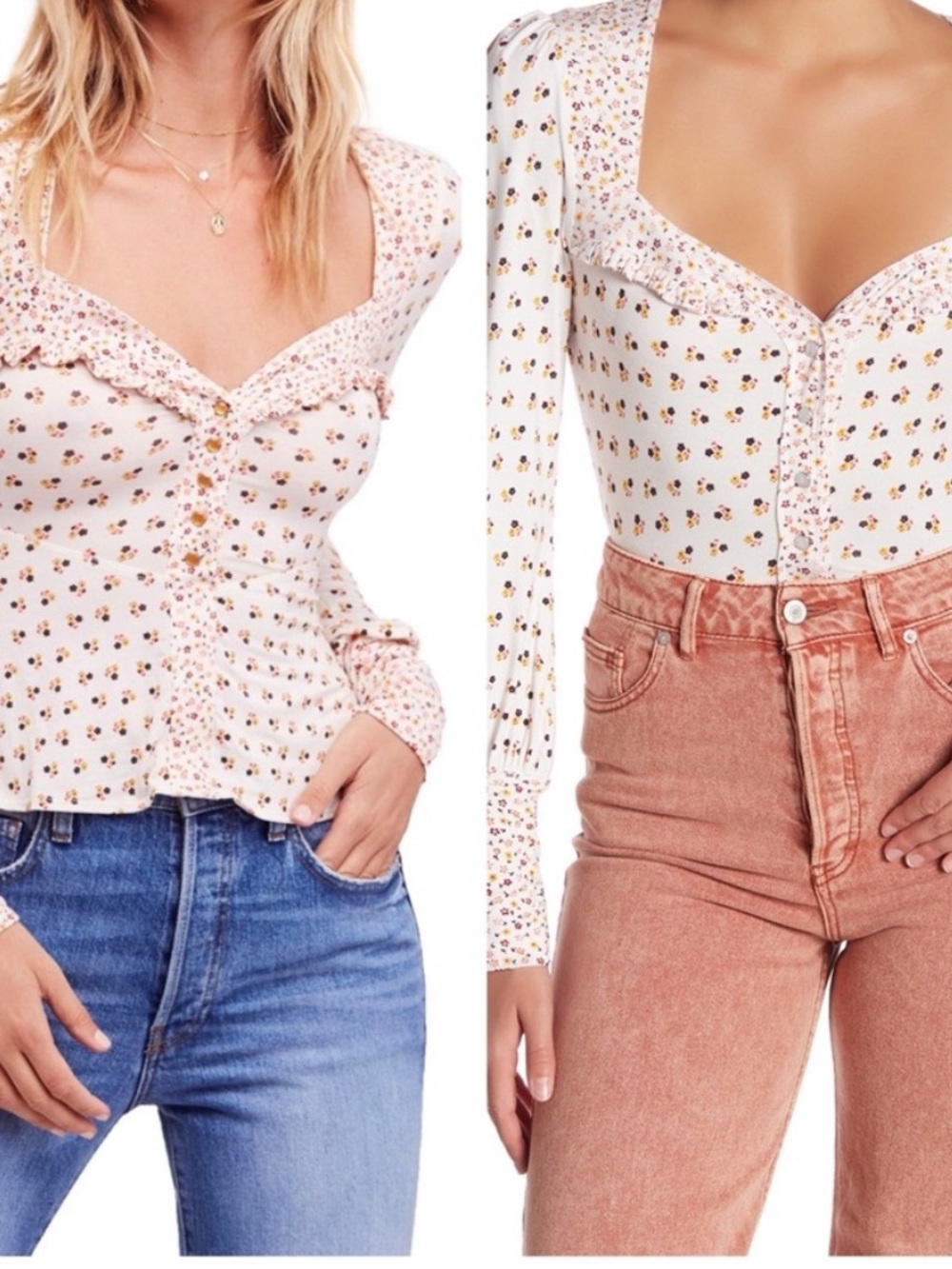 Free People Kissin Kate Top in Ivory Size S